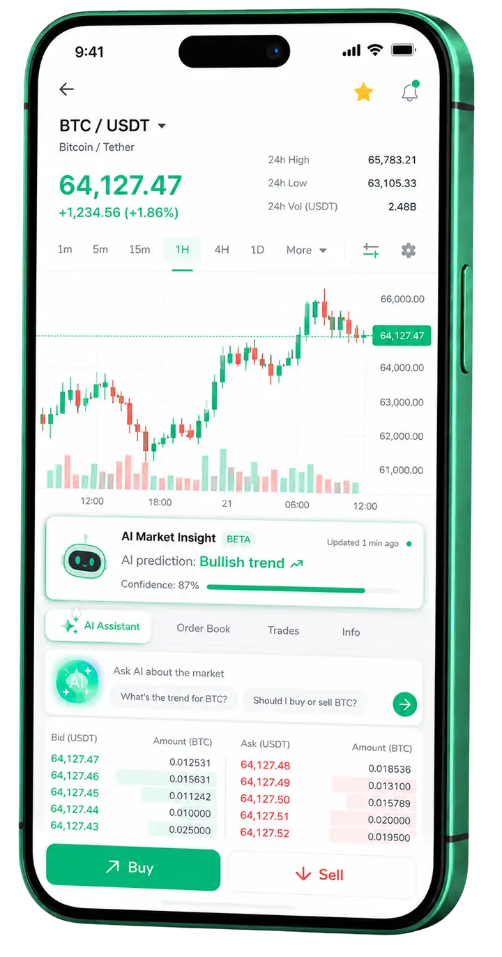 Tampilan seluler trading Exo Invexium
